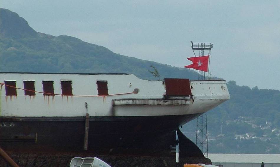 White Star flag on Nomadic's stern
