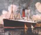 Titanic rescue ship - Watercolour painting of Carpathia
